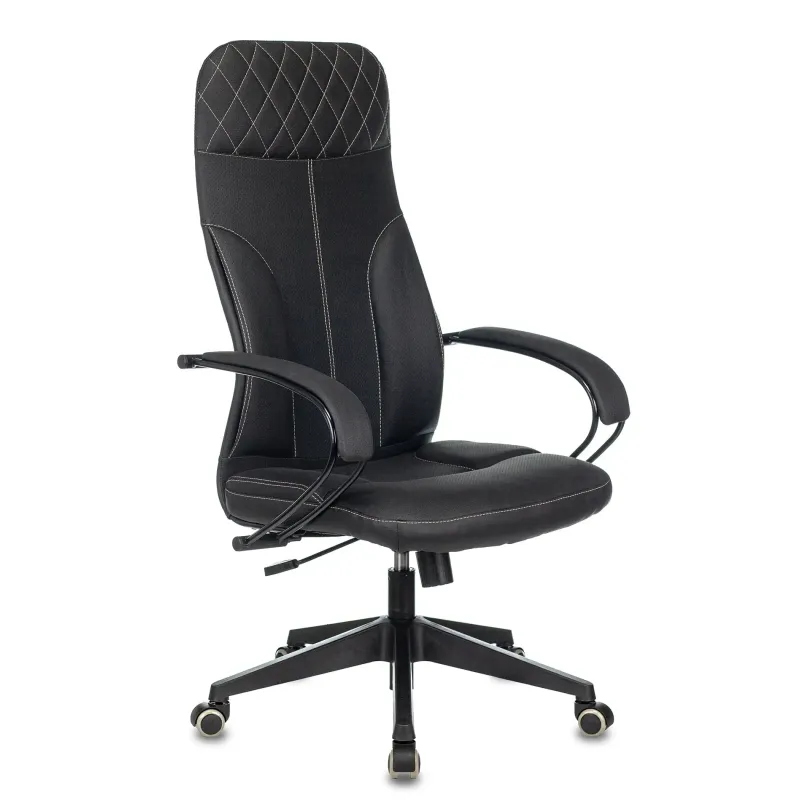 Кресло руководителя Бюрократ CH-608/ECO черный искусственная кожа крестовина пластик главное фото