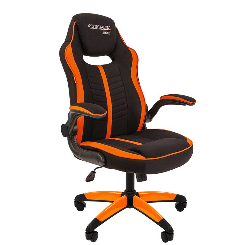 Игровое кресло Chairman game 19 Россия текстиль черно-оранжевый главное фото
